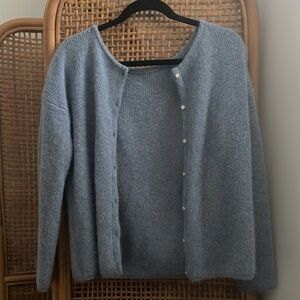 Sezane Gaspard Cardigan in Vintage Blue in Excellent Condition